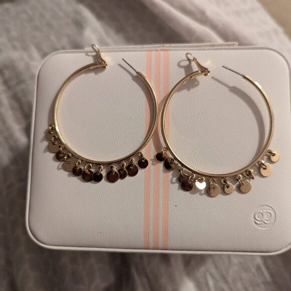 Baublebar Beaded Disc Charm Hoop Earrings. - Picture 1 of 3